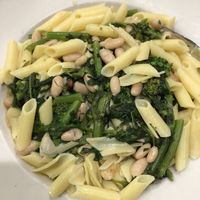 Vegan Broccoli Rabe, white bean, and Penne at Donna's Pizzeria in Saddle Brook