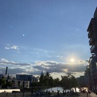 Ausblick vom Restaurant draußen  at Heimathafen in Offenbach