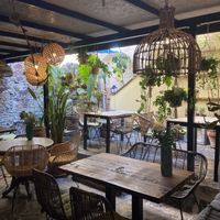 magic garden in the back at Gostilna Vida in Ljubljana