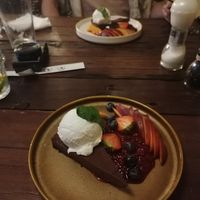 Vegan raw chocolate cake at Gostilna Vida in Ljubljana