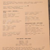 Back of the brunch menu at Gostilna Vida in Ljubljana