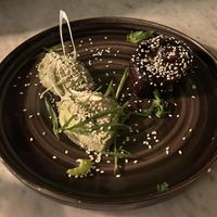 aubergine avocado-coconut-cream starter  at Gostilna Vida in Ljubljana