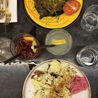 Couliflower and stuffed eggplant dishes at Gostilna Vida in Ljubljana
