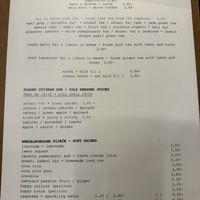 Menu  at Gostilna Vida in Ljubljana