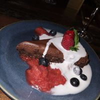 Vegan raw choclate cake at Gostilna Vida in Ljubljana