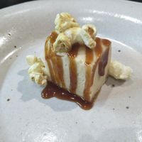 sweetcorn ice cream with popcorn at Sow Vegan in Kowloon