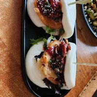 Sweet potato and mushroom bao at Zero Fox in Teneriffe