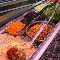 Some of the fillings at The Falafel Stall in Swansea