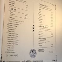 Good menu at Heertje Friet in Amsterdam