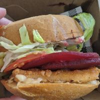 Vegan cheeseburger at Crispy's Burgers in Joondalup