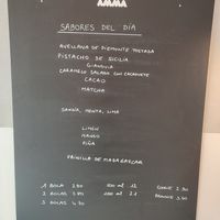 Prices at AMMA Gelato in Barcelona