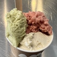 Avocado lime coconut, watermelon lime mint, and Madagascar vanilla    at AMMA Gelato in Barcelona