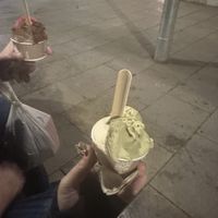 Pistachio and hazelnut   at AMMA Gelato in Barcelona