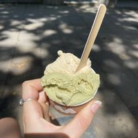 Pistachio / Salted caramel  at AMMA Gelato in Barcelona