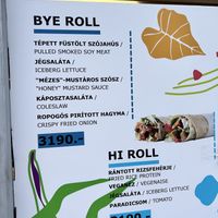 rolls menu  at Las Vegan's - Miamor Rómaim in Budapest