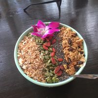 Blue spirulina bowl at Gypsy Place in Cambridge