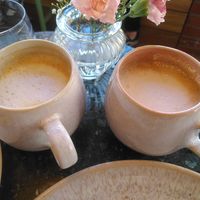 Large oatmilk cappucino at Beetschwester in Muenster