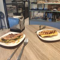 Croissants presionados at Debby's Good Veggie Food in Barcelona