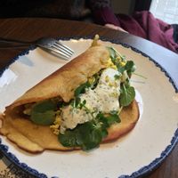 Crepe de “huevos”  at Debby's Good Veggie Food in Barcelona
