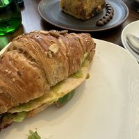 Croissant with vegan chicken and avocado  at Debby's Good Veggie Food in Barcelona