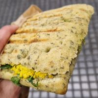 Entrepà amb tofu i 'xoriç" at Debby's Good Veggie Food in Barcelona