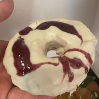 White chocolate doughnut  at Debby's Good Veggie Food in Barcelona