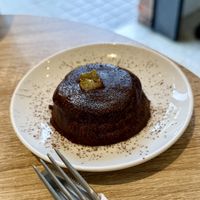 Orange choc cookie with an orange inside  at Debby's Good Veggie Food in Barcelona