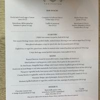 July 2021 menu at The Punter in Oxford