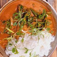 Curry di verdure con riso Jasmine at The Punter in Oxford