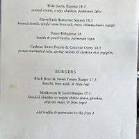 Menu (April 2024)  at The Punter in Oxford