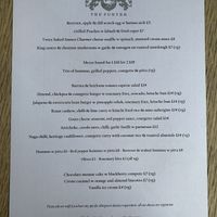 Menu at The Punter in Oxford