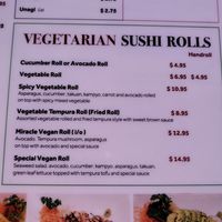 Veg Sushi Menu at Thai Delight in Edmond