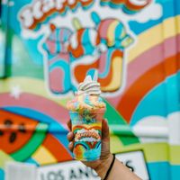 Soft serve on top! at Happy Ice in Los Angeles