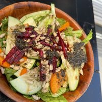 The salad dressing on this house salad was no joke the best!  at La Cocina del Zorro in Tijuana