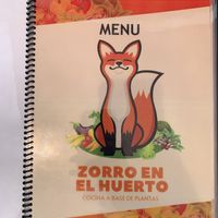 Menu at La Cocina del Zorro in Tijuana