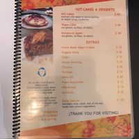 Menu at La Cocina del Zorro in Tijuana