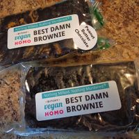 Traditional and peanut butter swirl variant brownies. at Bitchy Vegan Homo in Cleveland