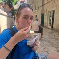 Terrible photo I know 🤣 but just to show there were wee chairs to sit at and enjoy the ice cream at Gelateria Emiliana in Split