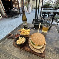 Veggie burger and Polish craft beerr  at The Botanist in Warsaw