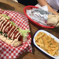 Meatball sub, doner kebab and mac n cheese at Vx in North London