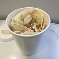 Blue Cheese Taco Bowl with Curly Fries & Popcorn Seitan [£6.00] at Vx in North London