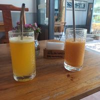 Freshly blended local mango and passion fruit juice. at The Bakery 88 in Dali