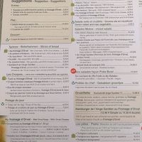 The menu 26-07-2021, new vegan options! at A l'Ange Gardien in Florenville