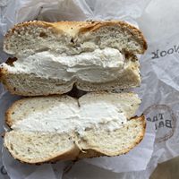Everything with scallion vegan cream cheeze available  at The Bagel Nook in Princeton