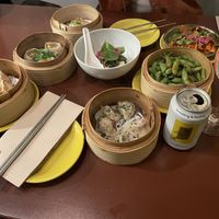 All the vegan dumplings, silken tofu and sweet potatoes  at Steamy Windows in Ghent