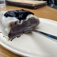 Vegan plum cinnamon dumpling (served warm)  at Moji Struklji - My Dumplings of Slovenia in Ljubljana