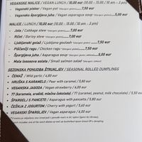 menu   at Moji Struklji - My Dumplings of Slovenia in Ljubljana