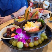 Fruit and sorbet dessert at Chikyū Vegan Sushi Bar & Izakaya in Las Vegas