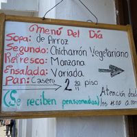 The Menu   at Snack Vegetariano Dona Franca in Sucre