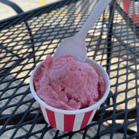 Mixed berry sorbet  at Katie's Homemade Ice Cream in Hyannis